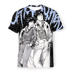 メンズTシャツ都市アニメポリエステルTシャツ男性用ソフトレジャーシンシャツ斬新なトレンディ