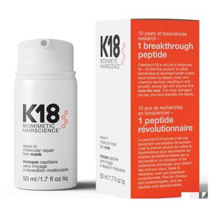 Condicionador de shampoo K18 Leaves Molecar Reparar Máscara de cabelo Tratamento para danificar 4 minutos de dano reverso de Bleach cor químico Dr. Ottpo