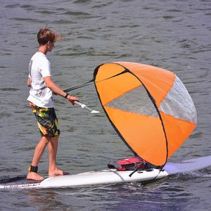 Kayak Accessories Sup Surfboard Accessories Downwind Paddleインフレータブルカヌードラッグ透明な窓折りたたみ式スラスタ付きカヤックアクセサリー230727