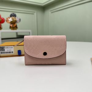 Fashion Designer Rosalie Wallet Blue Pink Calfskin Leather Handbag Purse for Women TOP Quality Coin Bag with Box M81974