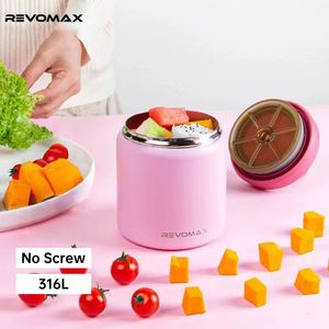 Thermoses REVOMAX 20oz 592ml Stainless Steel Lunch Box Beverage Cup Food Can Insulation Soup Container Thermal Lunch Box 230728