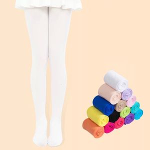 Çocuk çorap külotlu çorap bale dans taytlar için kızlar için çocuklar için kadife katı beyaz 230728