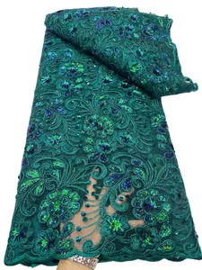 Высококачественные африканские дамы Формальные платья блестки кружевные ткани Тюль