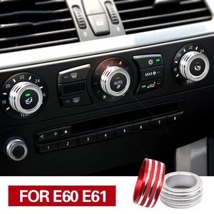 Acessórios do carro guarnição interior Emeblem Adesivo Ar Condicionado Sound Knob Capas Decoração Para BMW Série 5 E61 E60303L