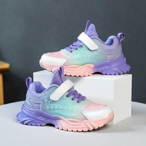 Dziewczęce Buty Casual Buty Gradient Color Sports Treners Dzieci Przestępki Nowy styl buty do chodzenia na świeżym powietrzu dla dzieci