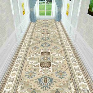 السجاد Marbing Print Print Corridor Pruct Carpet National غرفة المعيشة منطقة سجادة غرفة نوم السجاد المنزل ديكور المطبخ حصيرة مضادة للانزلاق R230728