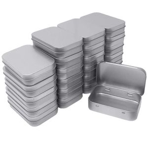 24 latas retangulares vazias com dobradiças de metal caixa recipientes mini caixa portátil kit de armazenamento pequeno organizador doméstico 3 75 por 2 45 by265R