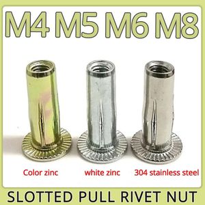 Tool Parts M4 M5 M6 M8 304 Stainless Steel Petal Rivets Cap Slotted Pull Rivet Nut Color Zinc Plating Folding Screw Fixed Car License Plate 230727