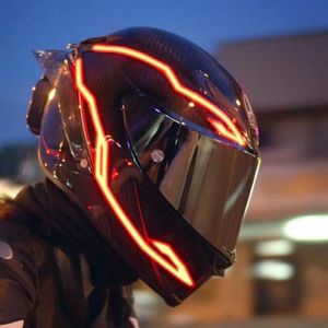 Motorrad Helm Leuchtstreifen Motorrad Blitz LED -Stange Nacht Reitsignallichter 4 Modi Dekoration Aufkleber Motorzubehör272e