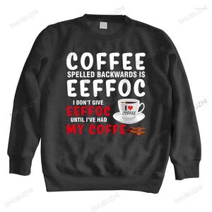 Hoodies masculinos Fashion Sweatshirts Cotton COFFEE EEFFOC Loose Tops For Him Plus Size Sweatshirt Arrive Hoodie Men Autumn Gift