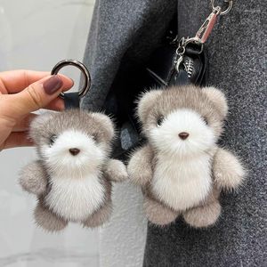 Keychains Bear Arrival Handmade Keychain With Real Cute Design For Women Girls Accessory Bags Cars Gifts