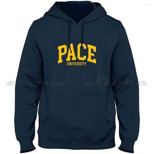 Herren Hoodies Pace-College Schriftart gebogen Mode hochwertiges Langarm-Sweatshirt Pace University Scollegestuff