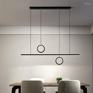 Ljuskronor Art LED -ljuskrona Pendant Lamp takljus Modern enkel matsal nordisk lång hängande aluminiumkontor rstaurant