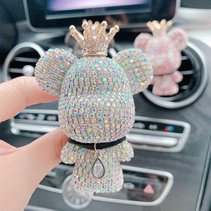 Interiördekorationer Creative Crown Diamond Cute Bear Car Fragrance Parfume Clip Air Bears Aroma CAR Decoration Air Fresher Decora252y