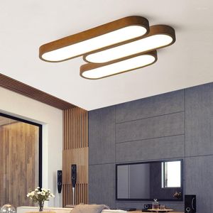 Ceiling Lights Wood Living Room And Hall Lamp Led For Bedroom Loft Office Kitchen Dining Simple Lighting Decor