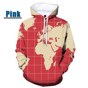 Męskie bluzy bluzy HARAJUKU Streetwear Menwomen Mapa Światowa Mapa 3D Printed Hoodie Funny bluza Pullover 230727