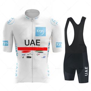 Conjuntos de camisas de ciclismo França Emirados Árabes Unidos Krys Lcl Conjunto de manga curta de verão respirável para equipe de ciclismo Terno Mtb Maillot Ciclismo Triatlo 230728