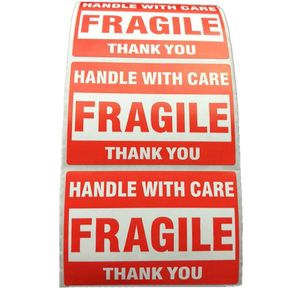 500st Packing Varning Stikcer Fragile Handle med Care With Thank You Label Sticker 1 Roll 2x3 Inches 51 x 76mm 1827