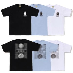 A Bathing Ape Shirt Summer New Chaopai Back Printed Short Sleeve Men Casual Neck Round Bathing Ape T-Shirts Black