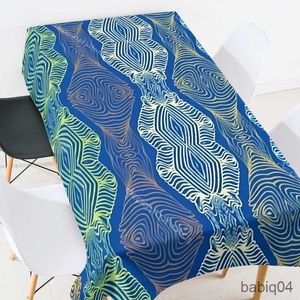 Bordduk Sea Turtle Printing Tablefat Vattentät oljeproof Rectangular Animal Table Cover Wedding Decoration Tabelduk R230726