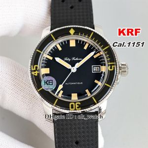 KRF Watch Fifty Fathoms Barakuda 5008B-1130-B52A Cal 1151 Automatic Mens Watch Black Dial 40 3mm Gents Watches Rubber Strap294t