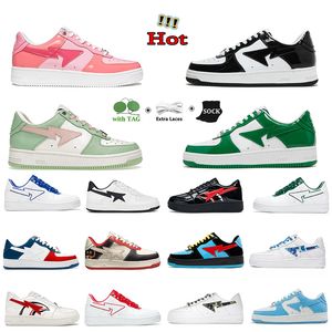 2023 Hot sports comfortable Casual Shoes Designer Sk 8 Platform Sneakers Sta Patent Leather Green Black White Blue Pink for Men Women Trainers Joggin size 36-45