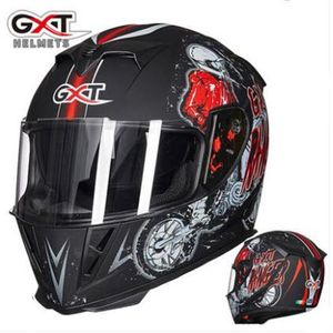 Capacete de motocicleta GXT para homens e mulheres, capa completa para motocicleta, capacete completo para inverno, quente, personalidade antiembaçante, lente dupla legal, quatro seaso220N