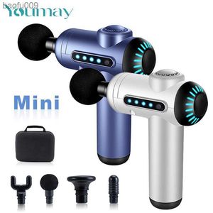 YouMay Mini Massage Gun Sport Muscle Massager Back Neck Relaxation Pain Relief Slimming Shaping Massager L230520