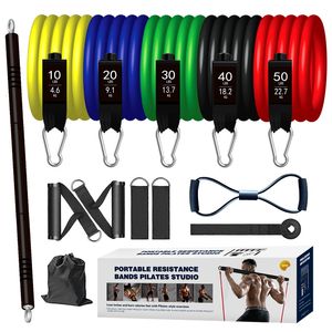 Motståndsband Pilates Workout Bar med 150 kg resistensband Bodybuilding Muscle Fitness Stick Elastic Rubber Opering Bands Pilates Bar Kit 230729