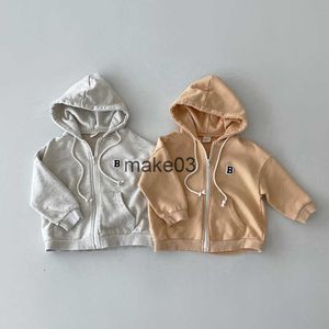 Jackets New Children Sweater Baby Boys Girls Spring And Autumn Zipper Hooded Sweater Fashion Kids Letter Cardigan Windbreaker Outerwear J230728