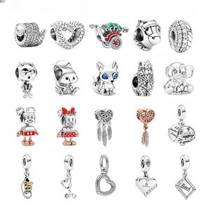 925 Sterling Silber Charm Rosegold Drei vertikale Federn Dream Network Fox Bunning DIY Lose Perlen Pandora Schmuck Modeaccessoires Kostenlose Lieferung