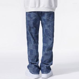 Men's Jeans Fashion High Street Causal Men Loose Straight Pants Wide Leg Trousers For Summer