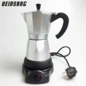 6Cups 300ml Elektrikli Kahve Makinesi Alüminyum Malzeme Kahve Potları Moka Pot Mocha Kahve Makinesi V60 Kahve Filtresi Espresso Maker T2002594