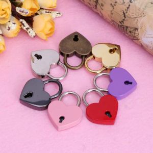 Heart Shape Vintage Metal Mini Padlock Small Bag Suitcase Luggage Box Diary Book Key Lock With Key Wholesale 0728