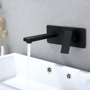 Rubinetti per lavabo da bagno Nero opaco Rubinetto per lavabo a parete in ottone di alta qualità Miscelatore monocomando Rubinetto Acqua fredda