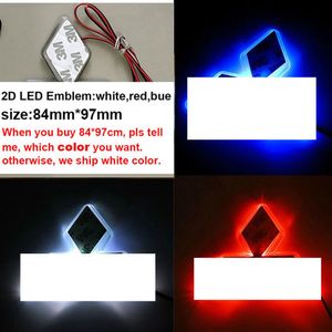 Auto LED -klistermärke Logo Badge Emblem 2d LED -ljuslampa 12V Vit Red Blue Color192p