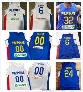 2023 Fiba Philippines World Cup Basketball Jerseys 6 Clarkson 32 Justin Brownlee 34 Ange Kouame 19 Kai Sotto 24 Dwight Ramos Ravena Fajardo Abando Aguilar Edu Tamayo