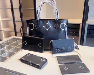 Women 6pcs/set designer bag wallet Fashions Handbag leather crossbody Bags Shoulder bags Clutch purse large capacity composite shopping handbag