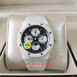 Super Factory Mens Watch 41mm 26579CB Perpetual Calendar Moon Phase White Ceramic Bezel Bracelet Watches CAL.5134 Movement Mechanical Automatic Men's Wristwatches