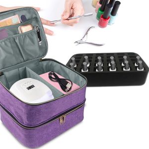 Sacos cosméticos Casos Nail Polish Carrying Case Bag detém 30 garrafas organizador para gel 230727