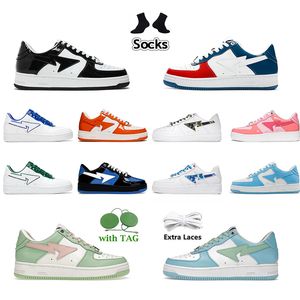 Ape Designer A sports Sta outdoor Casual Shoes Low for men Sneakers Patent Leather Black White Blue color pink Camouflage Skateboarding jogging Sports Star Trainers
