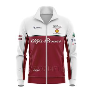 Giacche da uomo Felpa commemorativa da corsa stagionale Alfa Romeo Felpa con cappuccio con cerniera Fan Formula One Pullover 230727