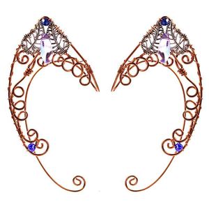 Ohr-Manschette, Ohrclips, Ohrringe, Wickel-Schmetterlinge, No-Manschetten, Flügel, Elfen-Manschette, Hochzeit, filigraner Feen-Kristall-Schmuck, Zirkon-Elfen 230728