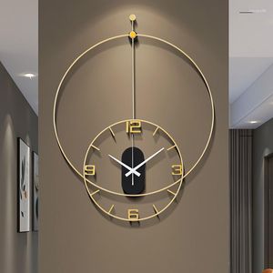 Väggklockor digital stor mekanism vardagsrum klocka nålar tid zon nordisk stil europeisk reloj de pared hem dekoration