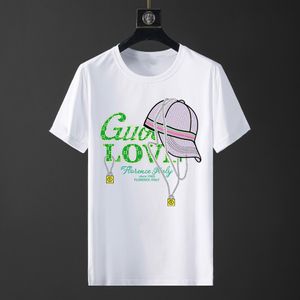 Camisetas masculinas casuais com estampa geométrica de letras para o verão 2023 gola redonda manga curta respirável fashion camisetas masculinas FB081