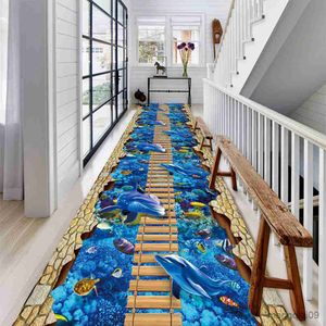 카펫 바다 세계 바닥 지역 깔개 복도 카르페드 장식 주방 발코니 침실 양탄자 어린이 거실을위한 매트 깔개 카펫 R230728