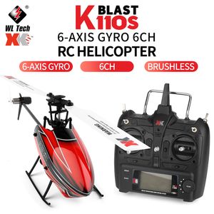 Inteligente Uav RC Wltoys XK K110S 6CH 3D 6G Sistema de Controle Remoto Toy Brushless Motor 2.4G Helicóptero BNF RTF Compatível com FUTABA S FHSS 230727