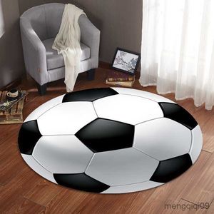 Mattor Round Ball Rug Football Basketball Children's Bedroom Rug Living Room Mat Computer Stol Mat Polyester Floor Mat Mode R230728