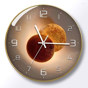 Wall Clocks Nordic Gold Clock Modern Silent Home Decor Creative Large Mechanism Watches Kitchen Living Room Gift