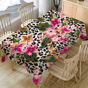 Table Cloth Colorful Flower Pattern Tablecloth Rectangular Waterproof Tablecloth Picnic Mat Home Restaurant Kitchen Decoration Accessories R230726